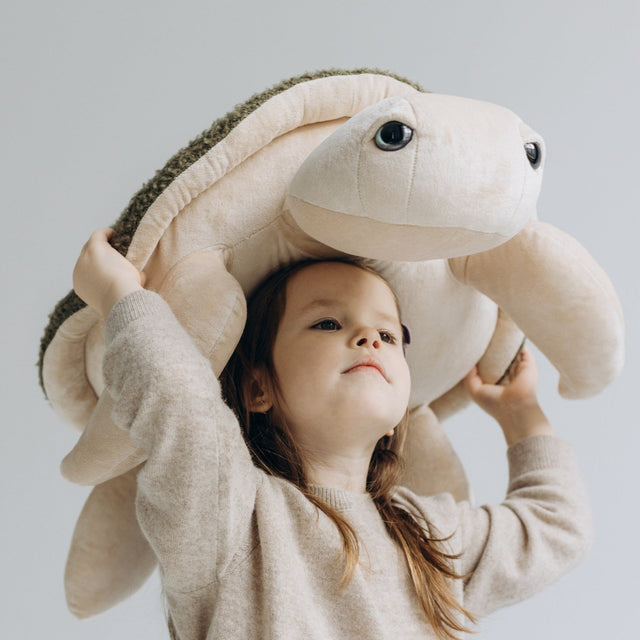 The Plushly Girl with The Turtle on the head